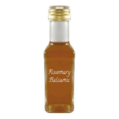Rosemary Balsamic Vinegar in bottle. Aged balsamic. Thick balsamic vinegar.