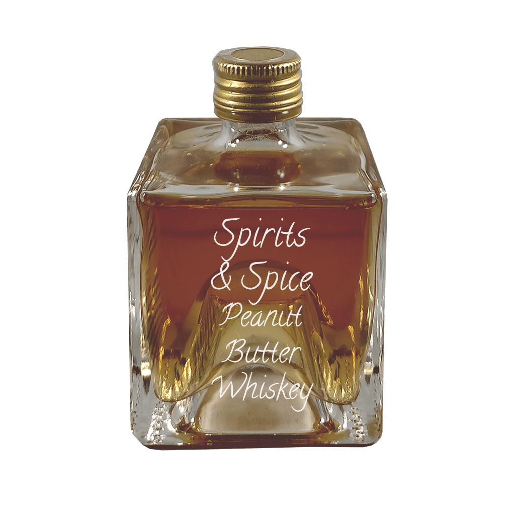 S&S Peanut Butter Whiskey in small bottle. Chocolate alcoholic drinks. Easy mixed drinks.