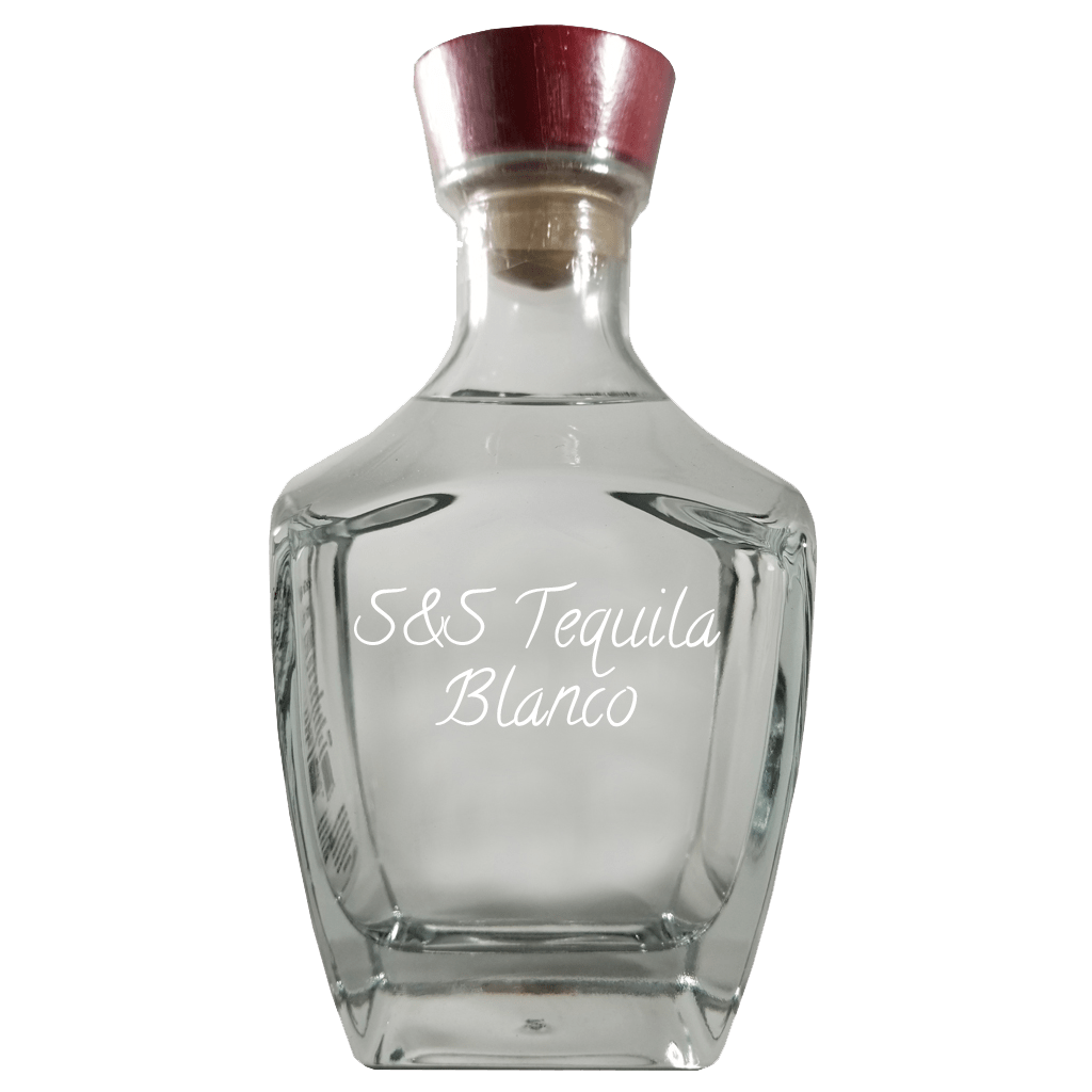 S&S Tequila Blanco in bottle. Bar drinks. Spirits. Popular alcoholic drinks. Drinks from Mexico.