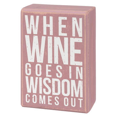 Wine Goes In Box Sign and Sock Set