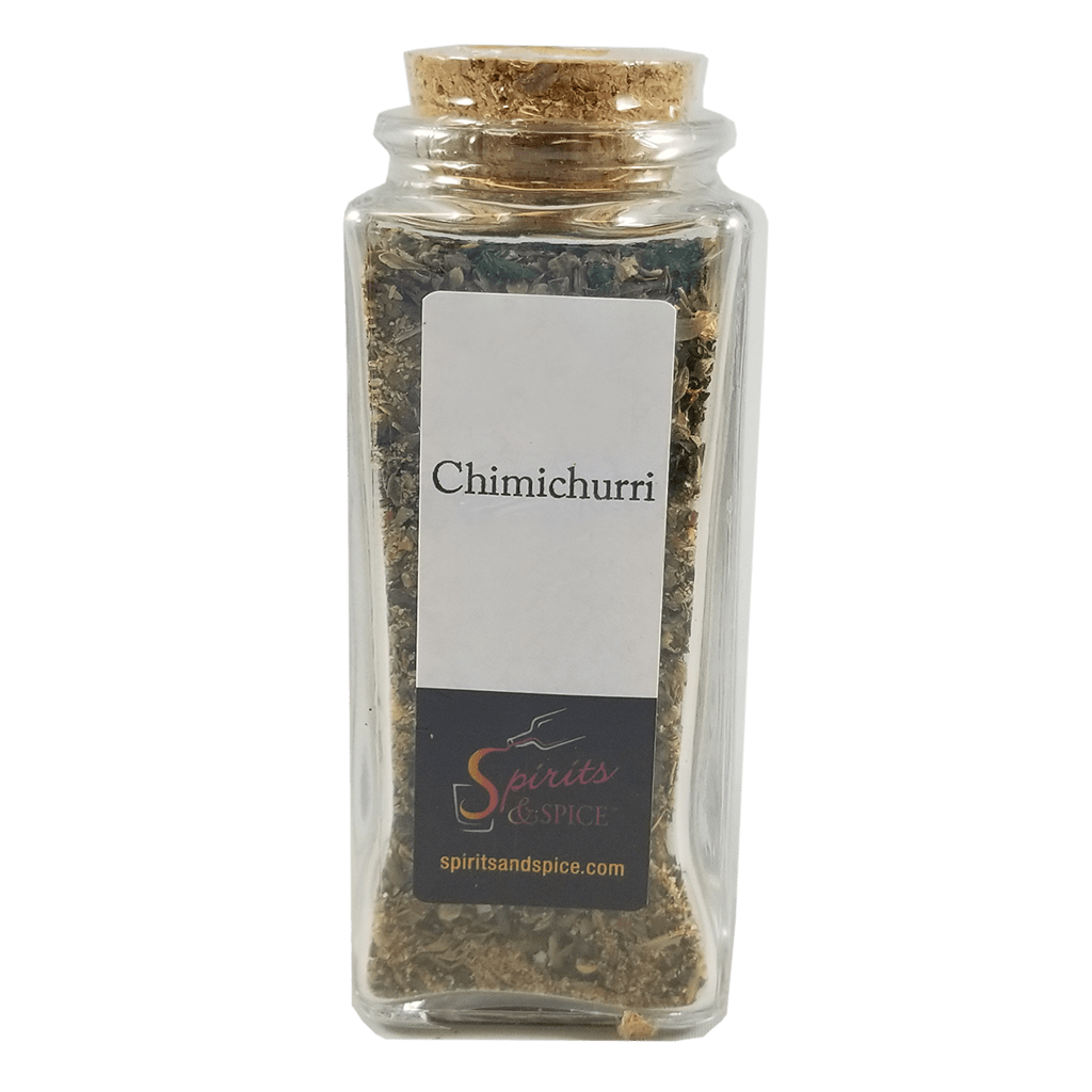 Chimichurri Spice Blend in bottle. Spice blends. Spice for sauce salsa. Spice mix.