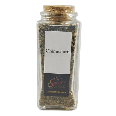 Chimichurri Spice Blend in bottle. Spice blends. Spice for sauce salsa. Spice mix.