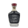 Sweet Coffee Liqueur in bottle. Spirits. Popular alcoholic drinks. Martini mix. Chocolate alcohol drinks.