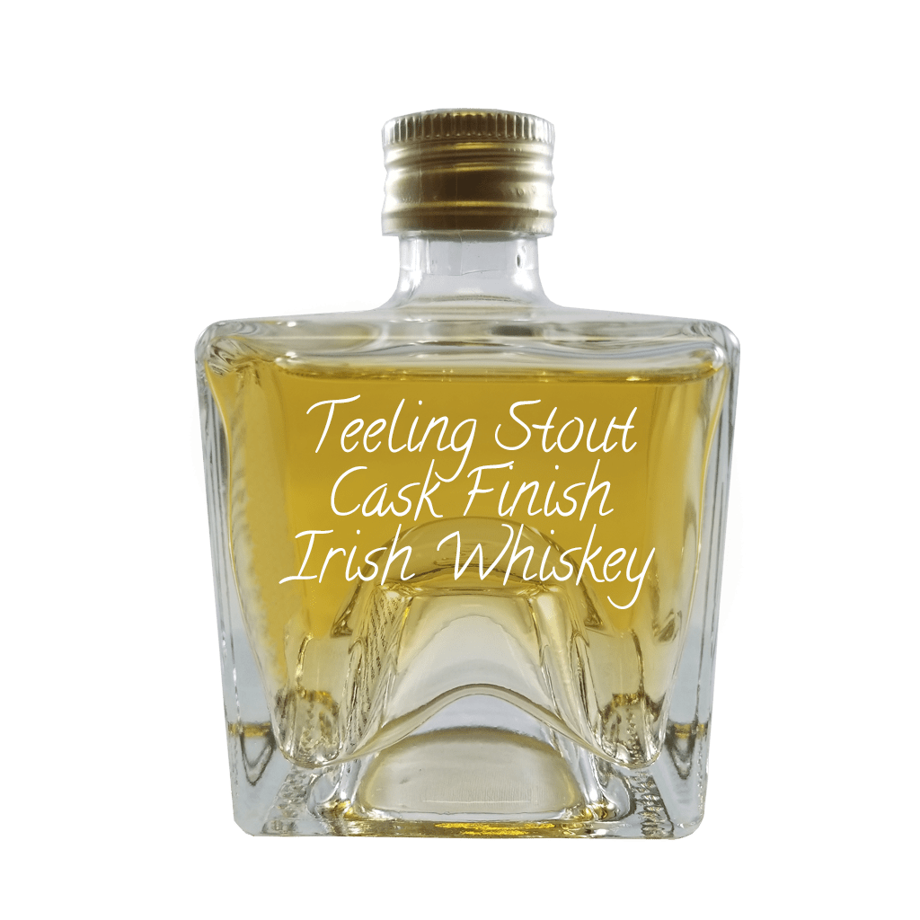 Teeling Stout Cask Irish Whiskey in small bottle. Best bar drinks for summer. Drinks from Ireland.