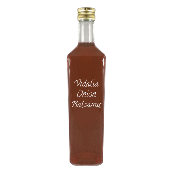 Vidalia Onion Balsamic Vinegar in bottle. Distilled vinegar. Onion Vinegar for cooking.