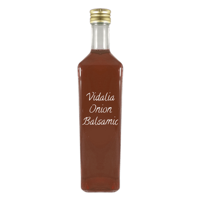 Vidalia Onion Balsamic Vinegar in bottle. Distilled vinegar. Onion Vinegar for cooking.