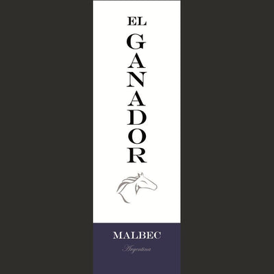 El Ganador Malbec red wine packaging. Sweet red wine for beginners. Best wine with spaghetti.