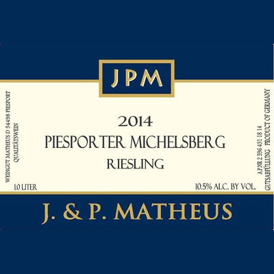 Matheus Piesporter Michelsberg Riesling QBA white wine packaging. What is a good white wine. Marsala wine near me.